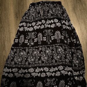 Floral Black and White Women's Skirt
